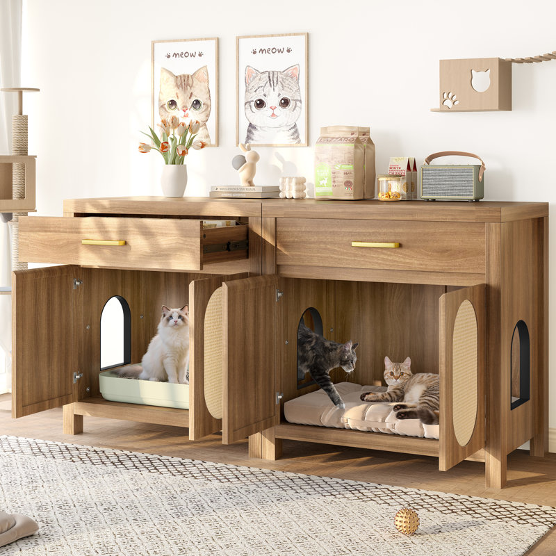 Enceinte de litière pour chat Velkan, Espresso