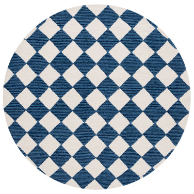 Ebony Hand Tufted Wool Pile Checkered Rug