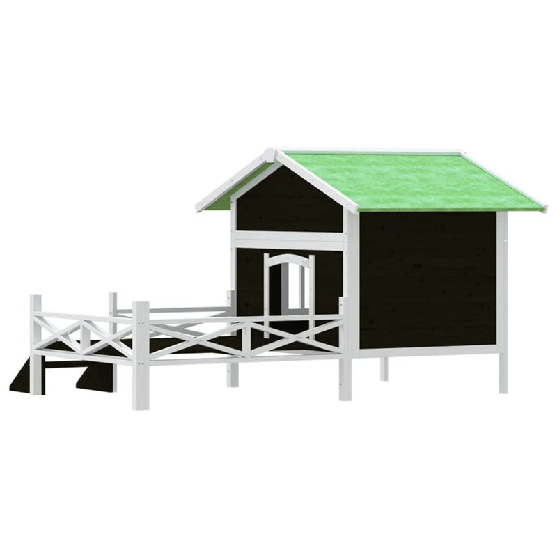 Glastbury Wood Dog House, Grey/White