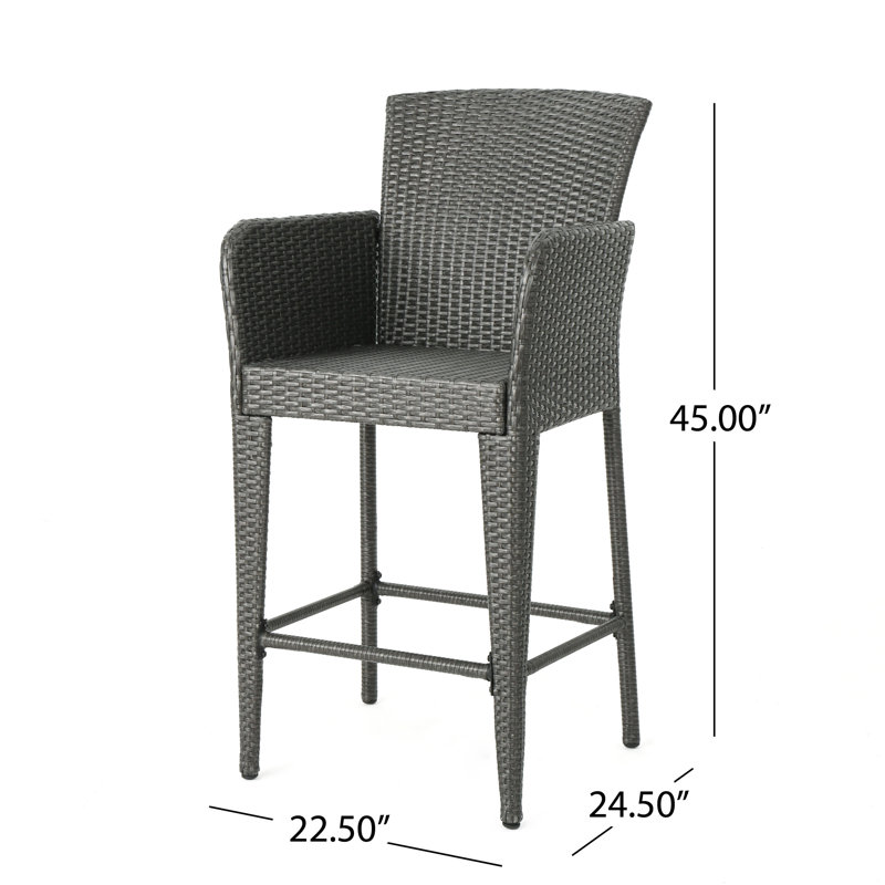 Tabouret de bar 28 po Noah, Gris