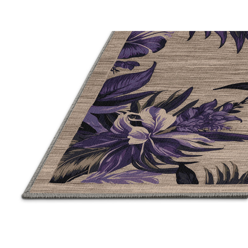  Tapis hawaïen lavable Island Purples, Carré 4 pi