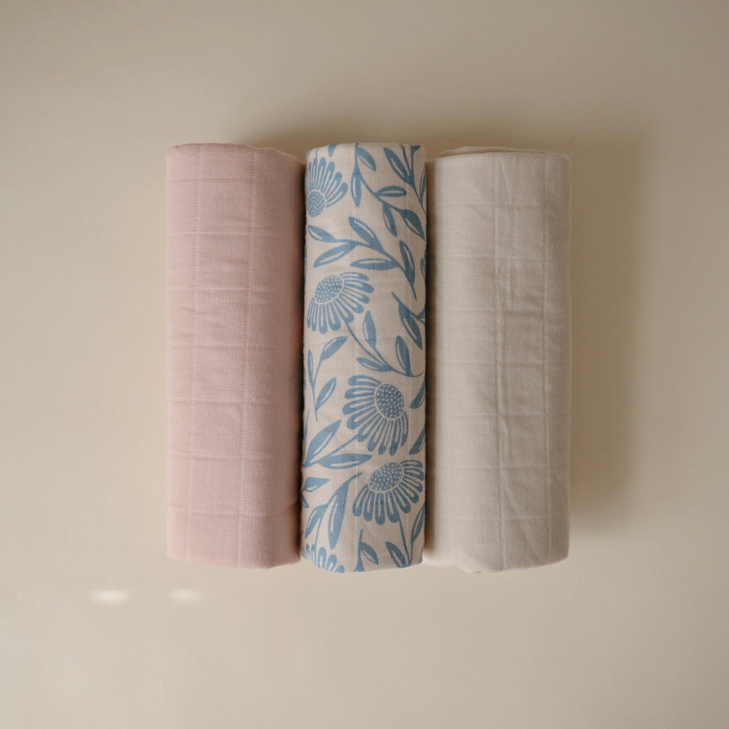 Changing Pad Liner - 3 Pack, Blue Flowers Combo