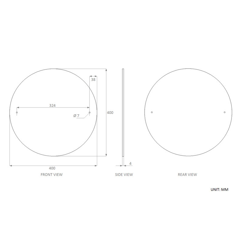 Abisoye Flat Wall Mirror, 40cm H x 40cm W