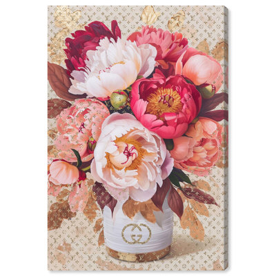 Art floral sur toile, belles pivoines