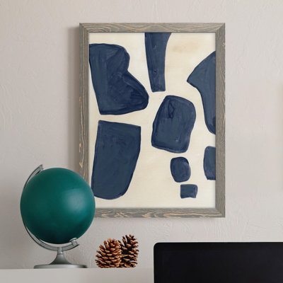 Pièces bleues I, toile encadrée de qualité supérieure - prête à être accrochée
