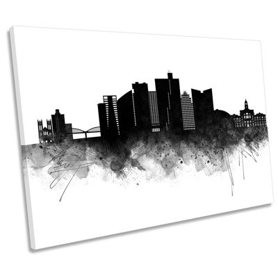 Forth Worth Abstract City Skyline - Wrapped Canvas Print