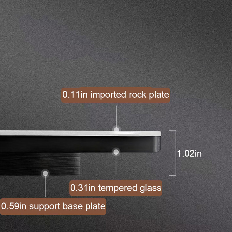 Table de salle à manger simple, H 29,92 po x L 62,99 po x l 35,43 po, Blanc, Black