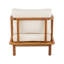 Ensemble de 2 fauteuils club en acacia avec coussins crème