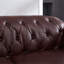 Canapé Chesterfield de 85,8 po avec capitonnage en similicuir classique avec rangement (bourgogne)