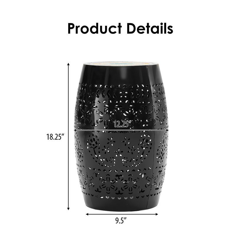 RUBY 12" SIDE TABLE, Black