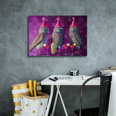  Art de fête sur toile, "Fêtes d'animaux" par 26 "x 18"