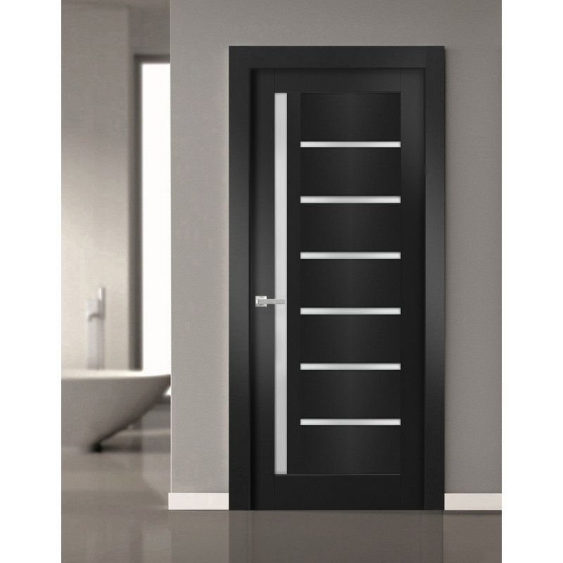 Porte standard en bois manufacturé Quadro, Noir, 32 po x 96 po