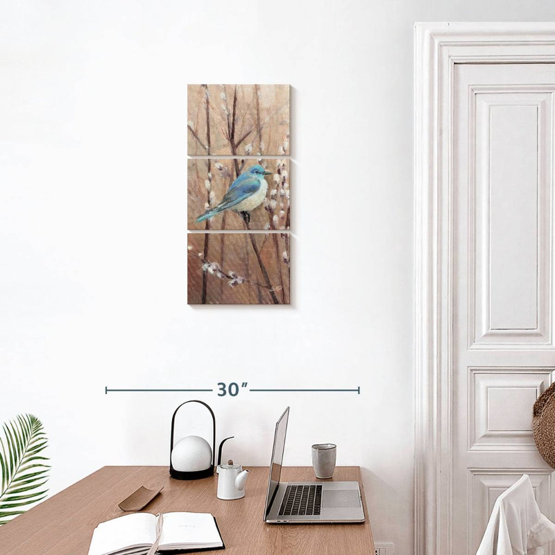 Jolis oiseaux au repos, H 27 po x l 12 po