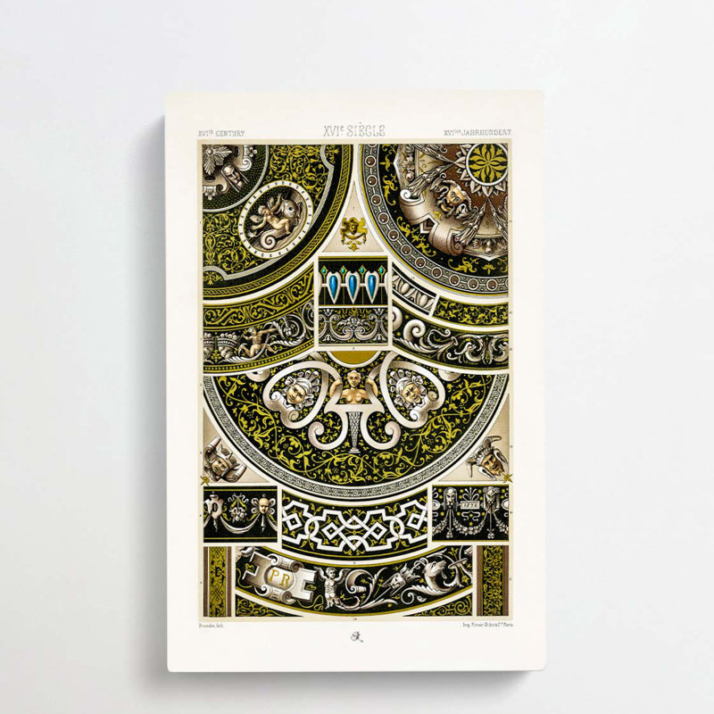 16th Century Pattern by Albert Racinet - Wrapped Canvas Print, 91cm H x 60cm W x 3cm D