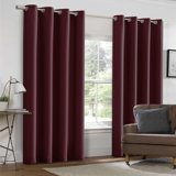 Ebern Designs Polyester Blackout Curtains Grommet Thermal Insulated Double Panel (Set of 2)