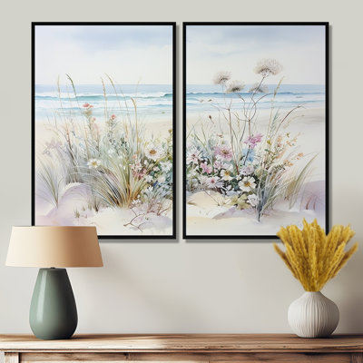 Fleurs sauvages sur la plage - Grandes fleurs sauvages, impressions sur toile