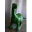 Statue de brontosaure vert géant en dinosaure en aluminium 90 po x 23 po x H 47 po