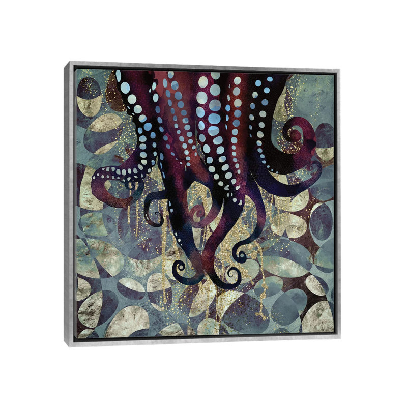 «Metallic Ocean II», reproduction d'impression, 18" H x 18" W x 1.5'' D, Pas de tapis, Silver Framed