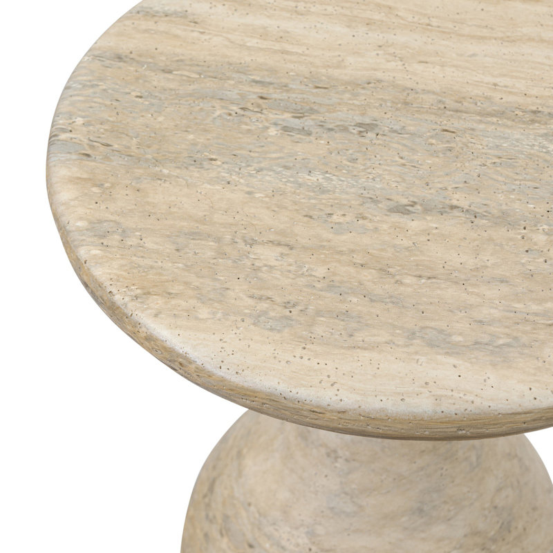 Cora End Table, Textured Sandy Gray