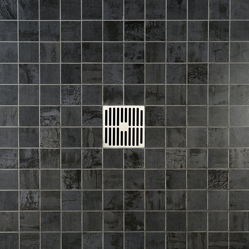 Carreau de mosaïque en porcelaine aspect métal 2 po x 2 po Angela Harris (0,92 pi2 / boîte), Foncé foncé