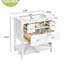 Meuble-lavabo en céramique 30 po - blanc, bois massif, 5 tiroirs, style moderne avec structure en bois