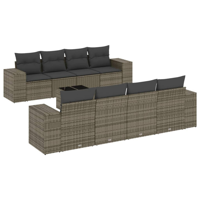 Ensemble de canapé de jardin Vidaxl gris