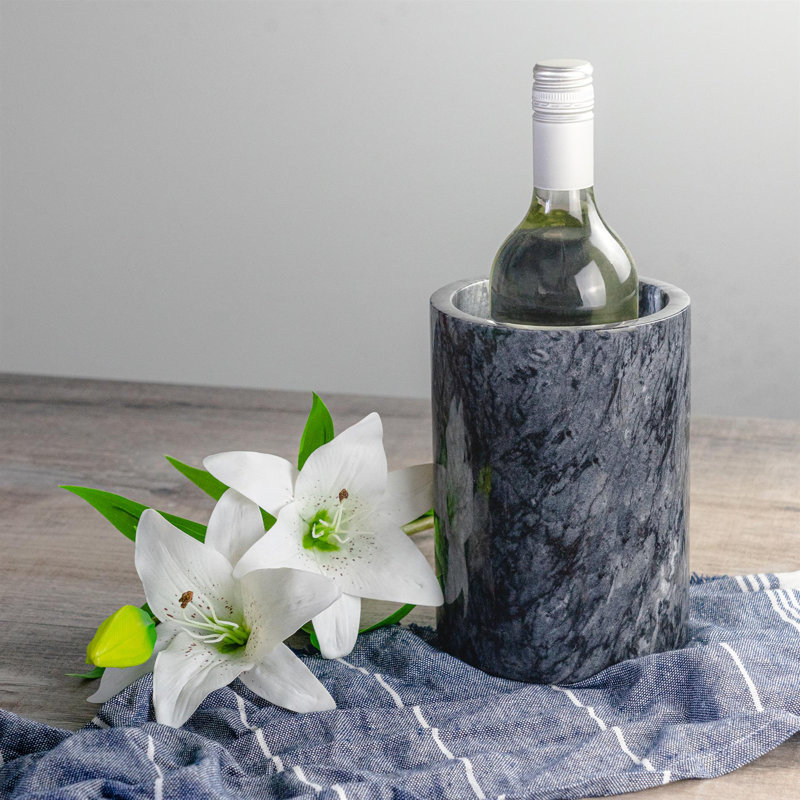 Argon Tableware - Marble Wine Bottle Cooler - 13cm, Black