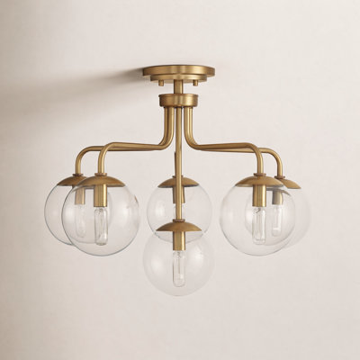 Chemise 6 - Light Ceiling Light In Warm Brass