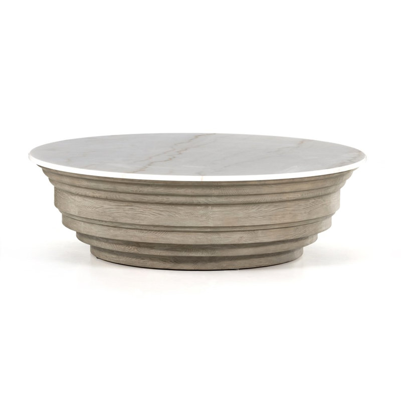 Caldwell Marble Coffee Table, White Marble