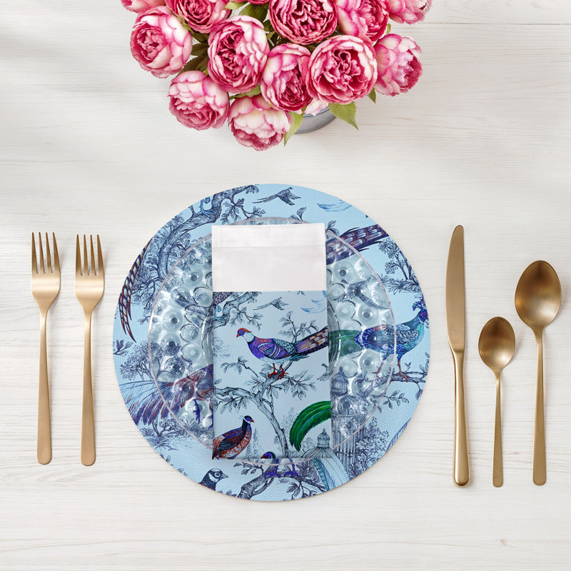 Pheasant Fall Sauvage Cotton Sateen Dinner Napkins, Wedgewood