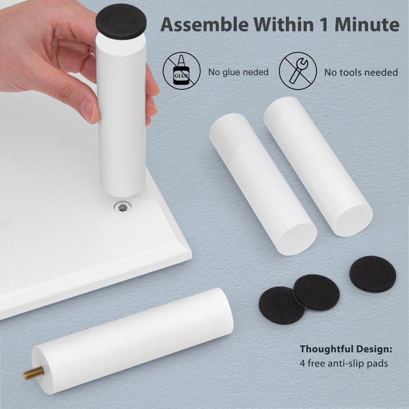 Bamboo Stackable Monitor Stand, White