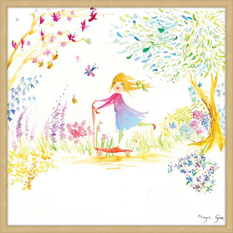 «Girl at the Park» par Maya Gur, reproduction d'art encadrée, H 18 po x l 18 po x P 1,5 po