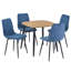 Sisquoc 800mm Square Table & 4 Fabric Chair Set-734064475-734232945