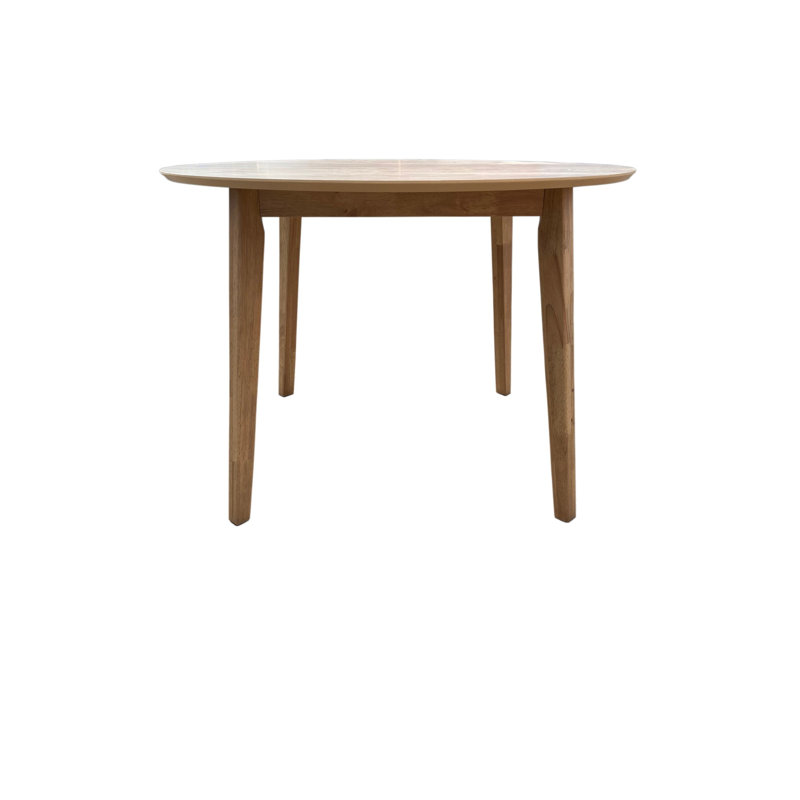 Charmain Oak Round Solid Wood Base Dining Table, Beige