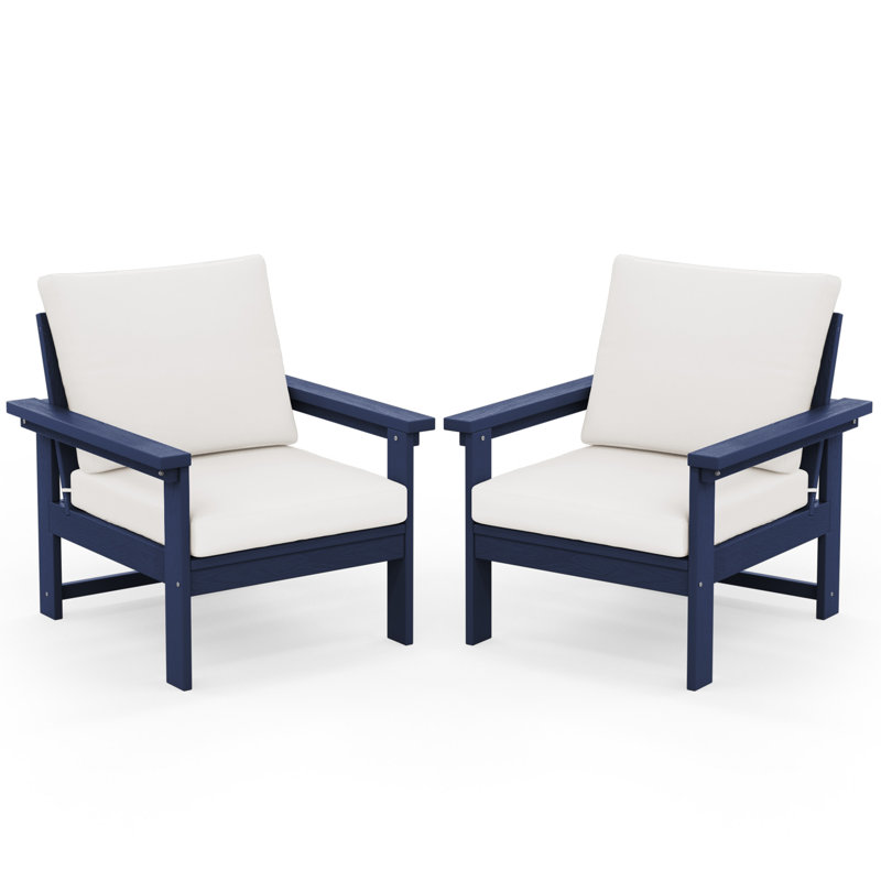 HDPE 2-Person Conversation Set, Navy, White
