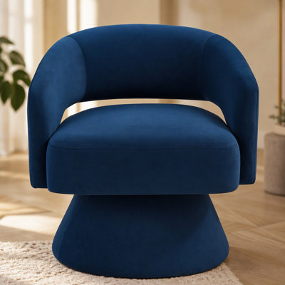 Fauteuil demi-tonneau pivotant moderne, chaises d'appoint rondes en velours pour une utilisation polyvalente dans divers espaces intérieurs