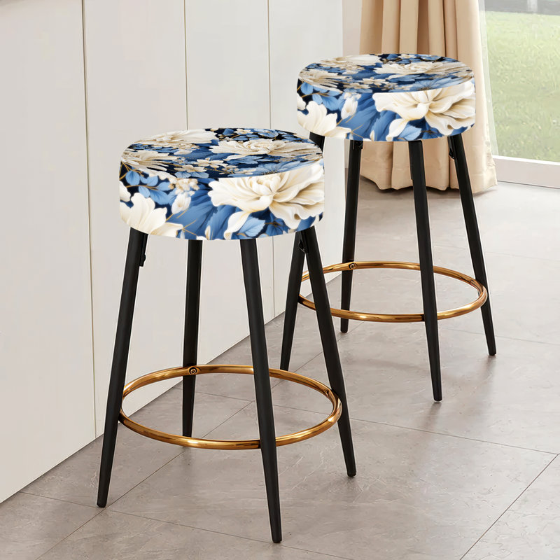 Ensemble de 2 tabourets de bar Blue Vintage Romance