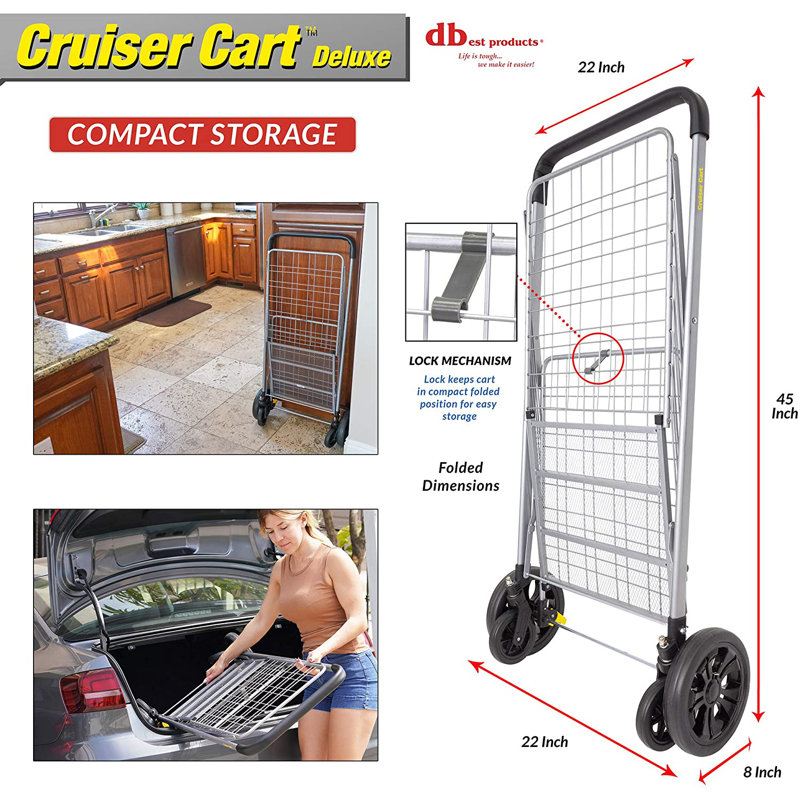 45'' H x 22'' W 0 Utility Cart with Wheels