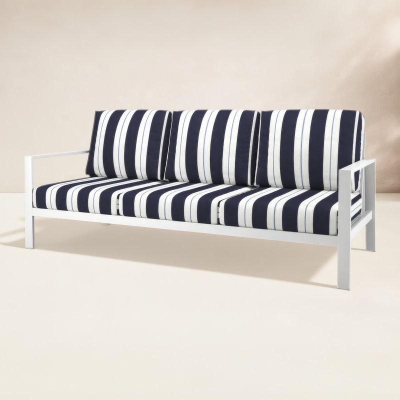 Townsend Metal Outdoor Sofa With Sunbrella Cushion, Relate Harbor