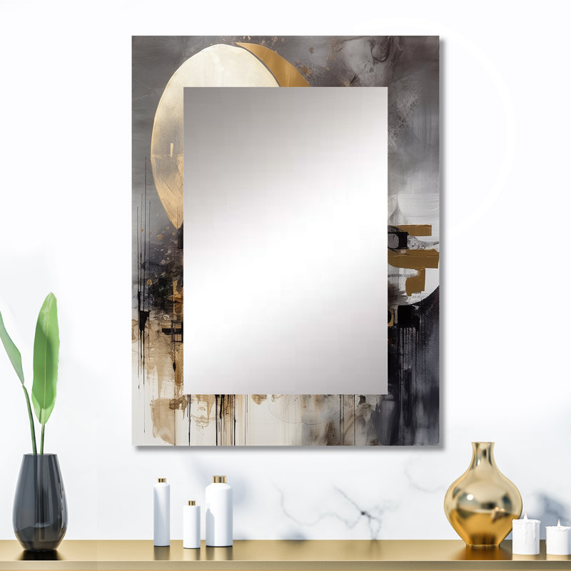 Exploring The Evolving Golden Moon I - Landscape Unique Wall Mirror, Yellow Mirror, Printed Metal Art, 32" x 24"