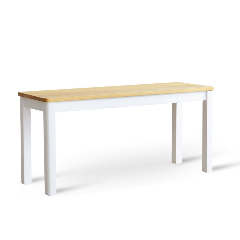 Sconiers Modern Farmhouse Rectangular Solid Wood Entryway Bench, Brown/White