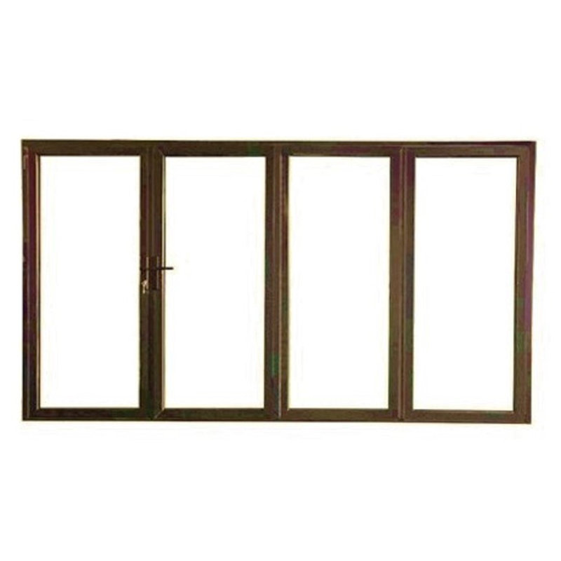Portes de patio pliantes en aluminium, S'ouvre à droite vers l'extérieur, Bronze, H 84 po x l 120 po