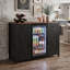 Buffet de 53 po avec buffet cannelé et barre de café avec prise intégrée et mini-réfrigérateur-1543750920