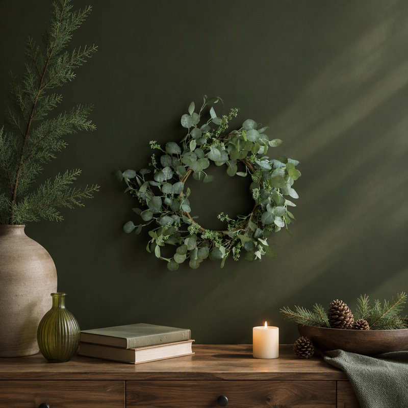 Couronne d'eucalyptus vert 23,6 pouces