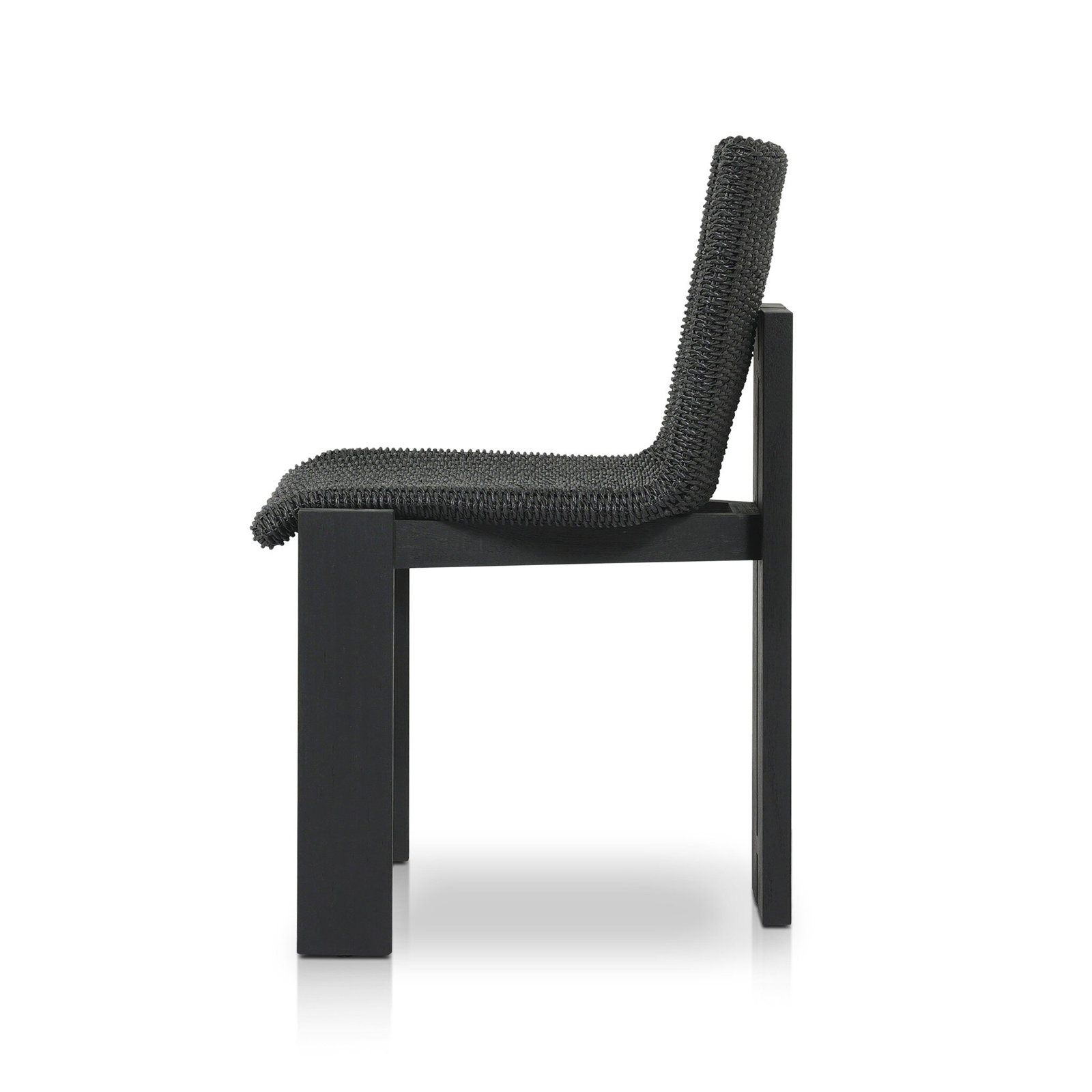 Padme Teak Patio Side Chair, Stained Black
