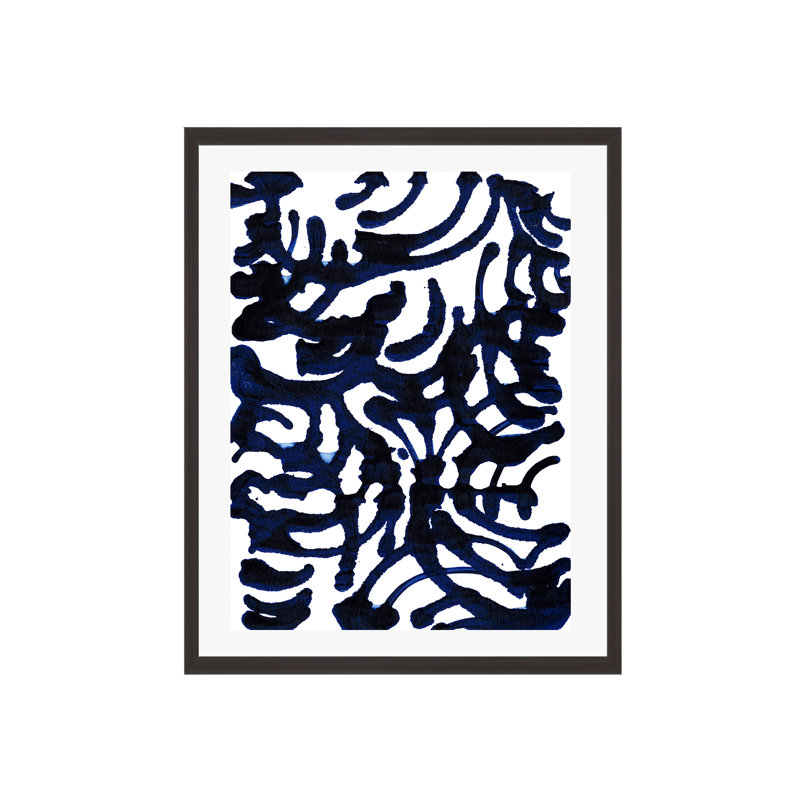 Indigo Swirls I by Jodi Fuchs, 8"H x 12"W, Espresso