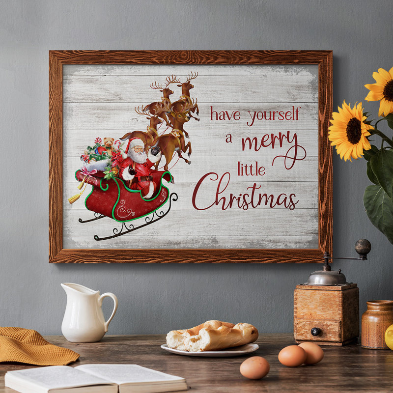 «Merry Little Christmas», reproduction d'art sur toile, Érable, H 18 po x l 26 po