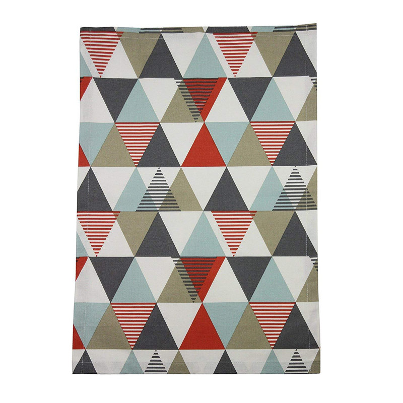 Amelia Cotton Jacquard Kitchen Towel, Terracotta Orange