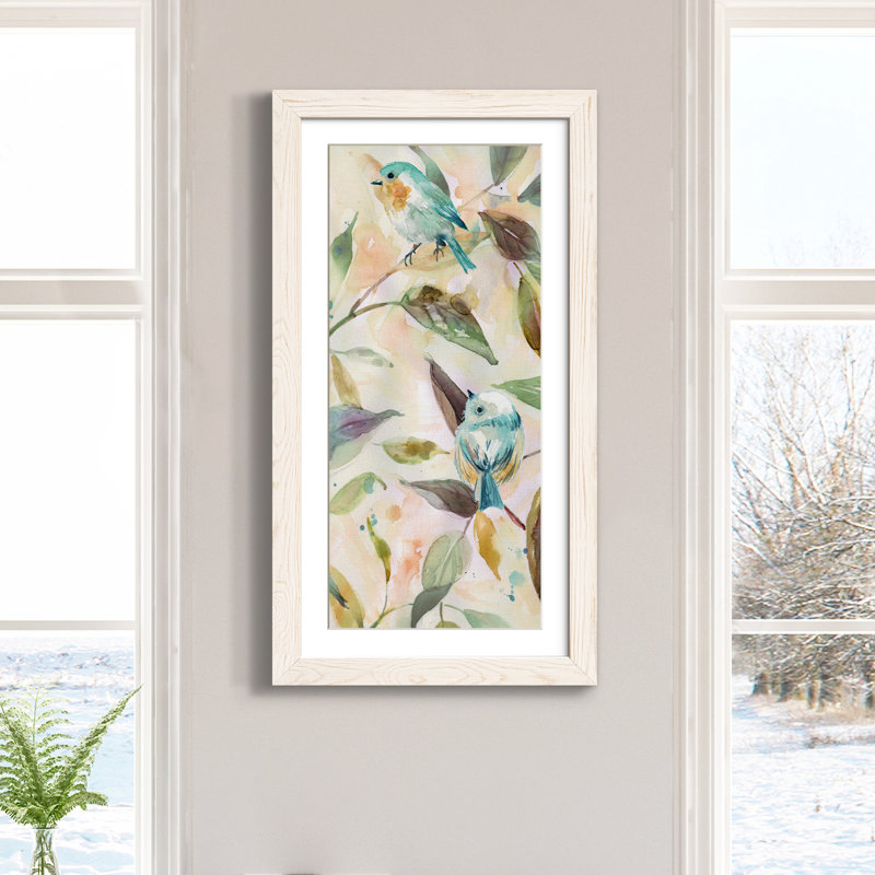 Bird Sanctuary II - peinture sur toile encadrée, Blanc