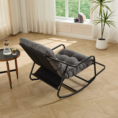 Outdoor Rocking Chair, Comfy Cushion